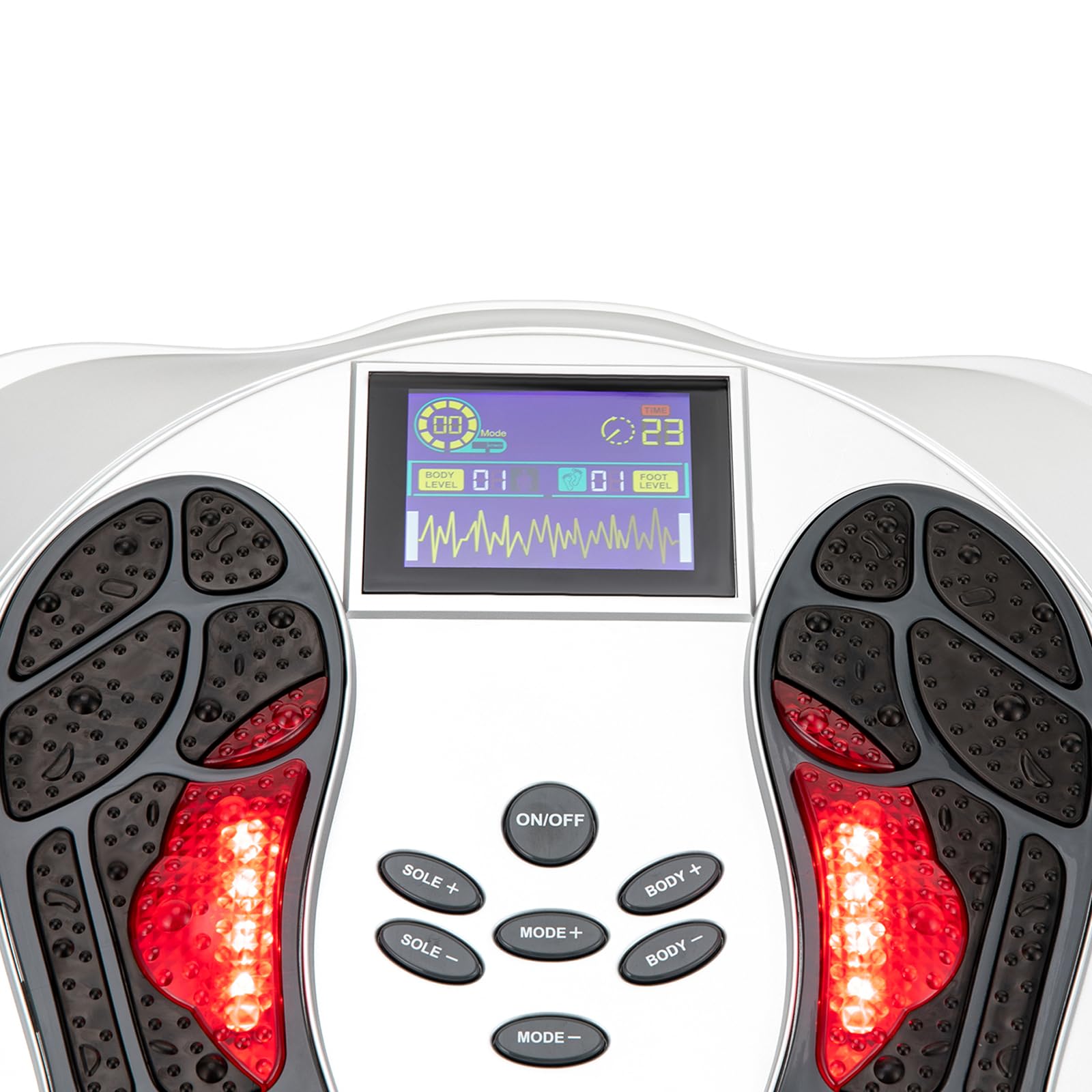Durchblutungs-Stimulator Beine, Rotlichtbestrahlung Durchblutungsstimulator, 99 Stufen der Massageintensität 25 Simulationstechniken Fussmassagegerät, Foot Massager mit 4 Elektrodenblatt