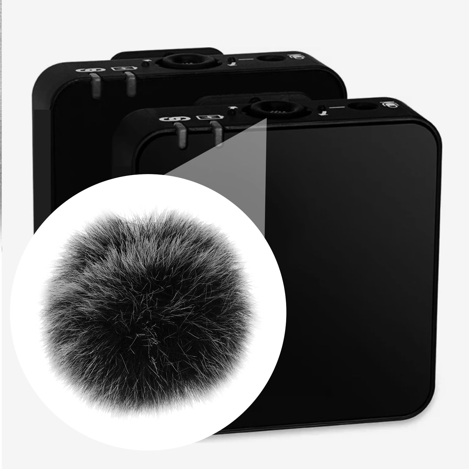 YINETTECH 4pcs Microphone Furry Windscreen Furry Mic Cover Microphone Pop Filter Compatible with Rode Wireless Go I (1st Gen) Sliver - Image 4