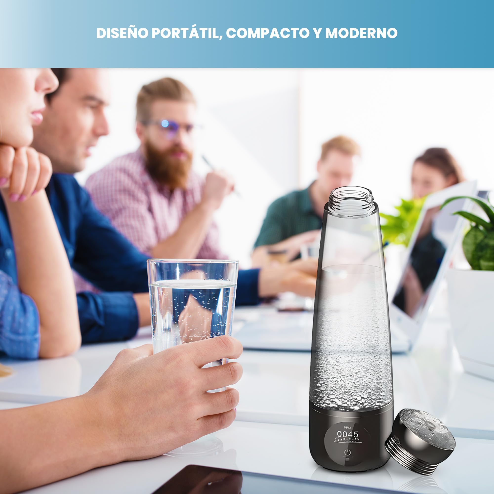 Arcanix Botella Agua Hidrogenada 280ml – Hydrogen Water Bottle, Maquina Hidrogenadora de Agua para Casa con Ionizador, Filtro y Osmotizador, Botella de Hidrogeno Molecular con Hidrogenador de Agua