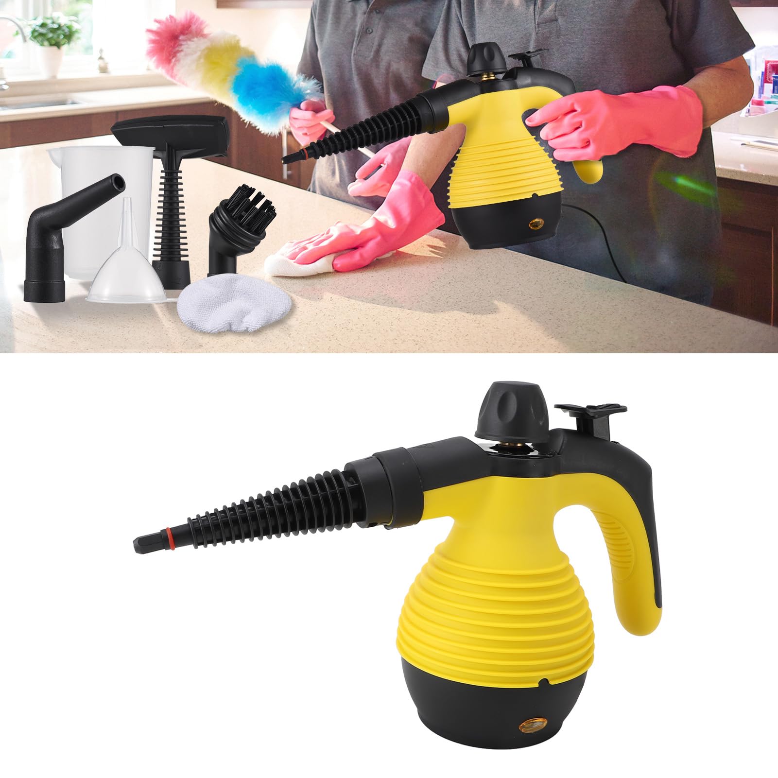 Pulitore a vapore portatile, vapore pressurizzato ad alta temperatura per la pulizia di sporco e grasso, vapore elettrico portatile per casa, bagno, auto, presa americana 110 V