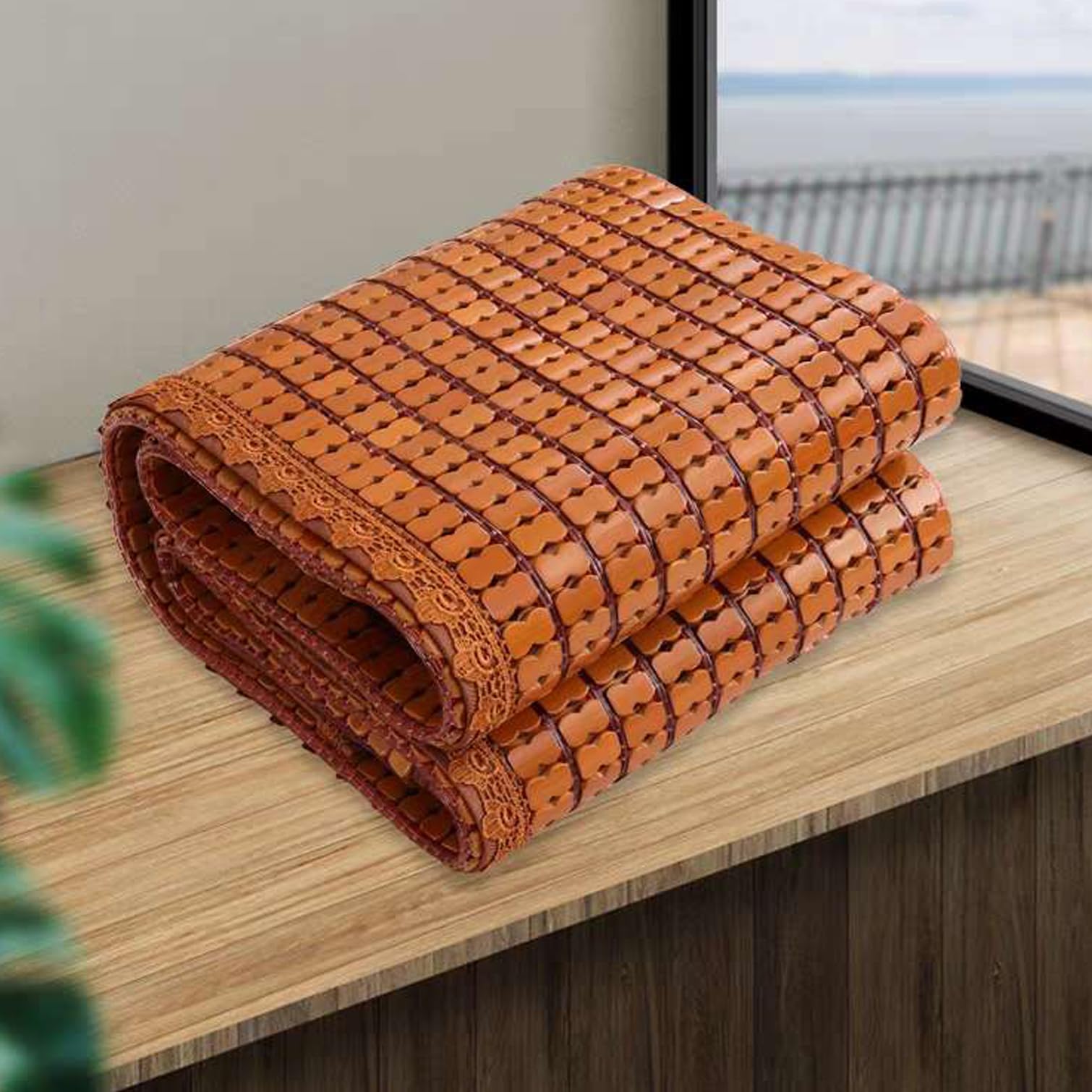 NIANXINN Tapis de Couchage D'Été en Bambou,Tapis en Bambou Naturel,Matelas de Refroidissement Lit-Mat pour Dormir,Natte de Bambou Respirant,pour Chambre à Coucher,Salon,Canapé-lit (60x150cm)