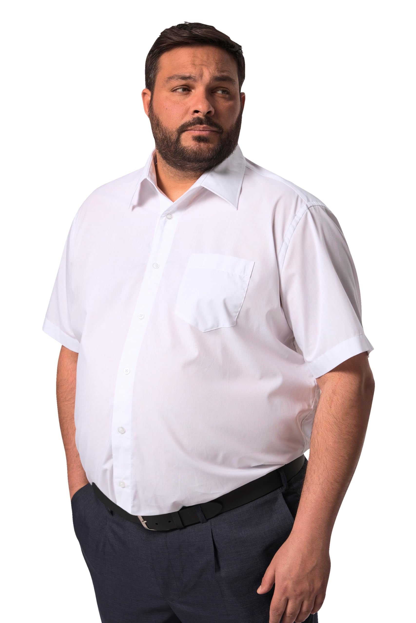 Men Plus Herren große Größen Übergrößen Menswear L-8XL Businesshemd, Halbarm, Easy Care, Vario-Kragen, Comfort Fit 839047