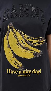 Ganni Women's Basic Cotton Jersey Banana Relaxed Tee