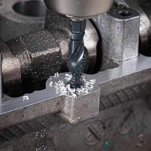 Vista 12 de THINKWORK Juego de brocas combinadas, 3 en 1 con revestimiento de titanio para perforar, tocar, avellanado, con adaptador de cambio rápido, 13