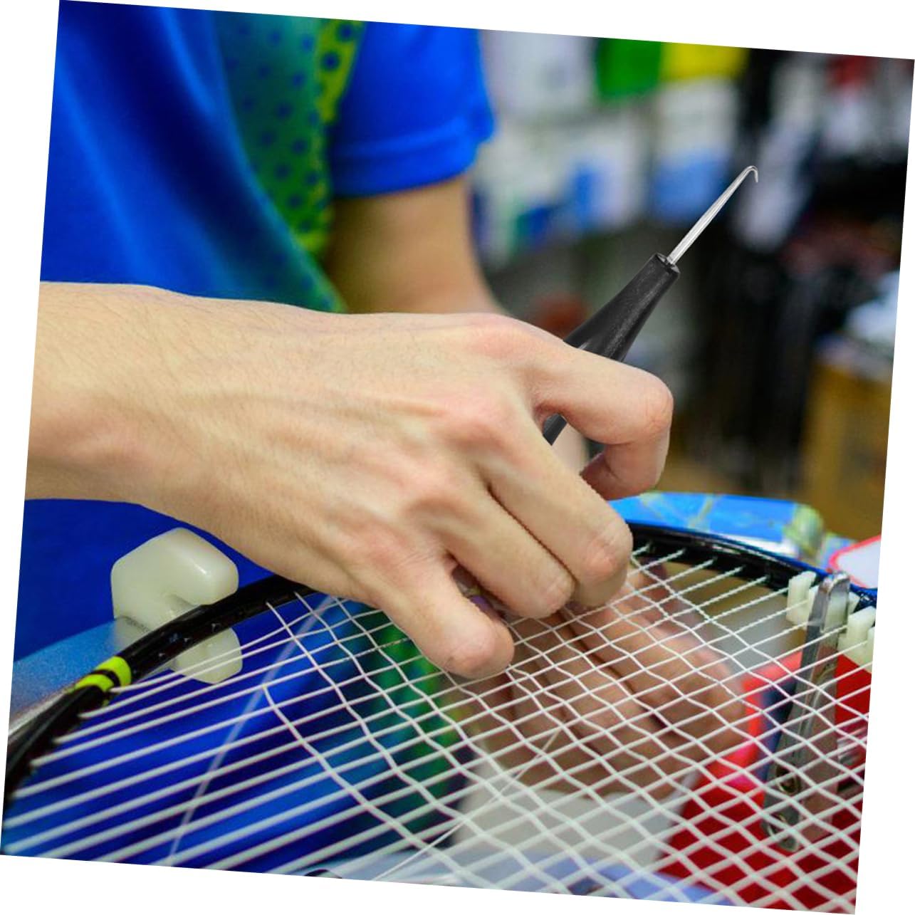 3pcs Tennis Racket Stringing Hooks Stringing Clamp Tool Easy-Grip Design Alloy Material Racket Machine Hooks for Badminton Tennis