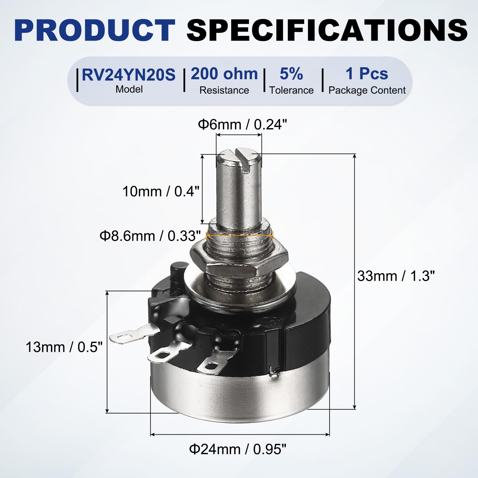 RV24YN20S Potentiometer - 200 Ohm, Buy Now FREE SHIPPING -2