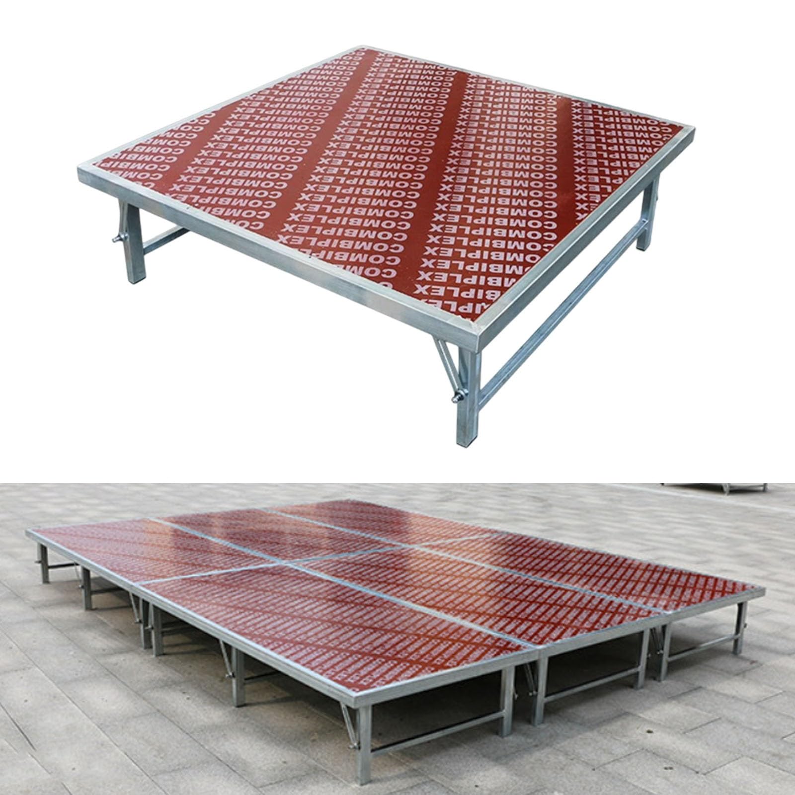 Robuste, tragbare Bühne, faltbares Bühnenpodest, höhenverstellbar von 20 bis 40 cm, Tragkraft 600 kg, keine Installation erforderlich, ideal für Konzerte, Schulen, Bars(128x128x40cm)