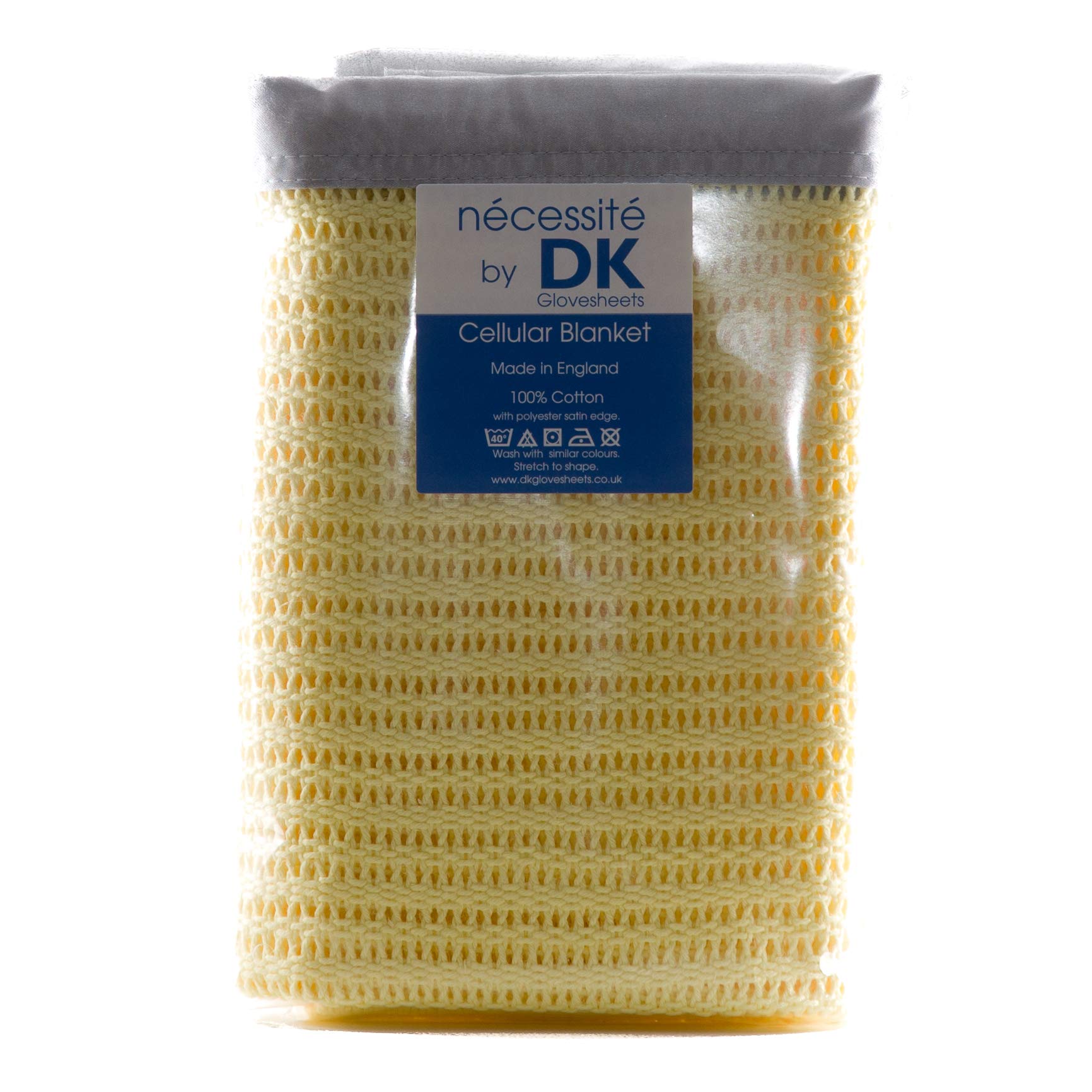 Dk Glovesheets Yellow Nécessité By Dk, Cellular Cotton Blanket For Prams, Cribs, Moses Baskets 100X75cm (Yellow)