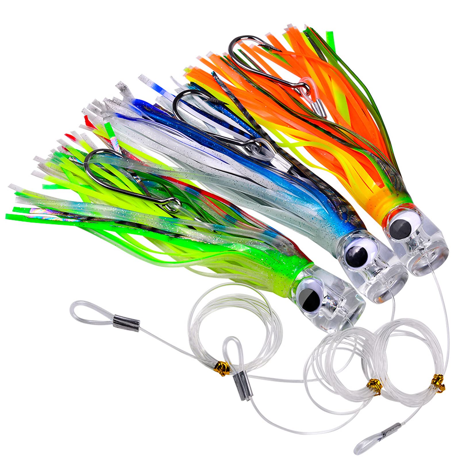 Leurre Peche avec 170cm Corde en Nylon 23cm/96g Appât de Traîne Leurre Bionique Souple Leurre Pieuvre