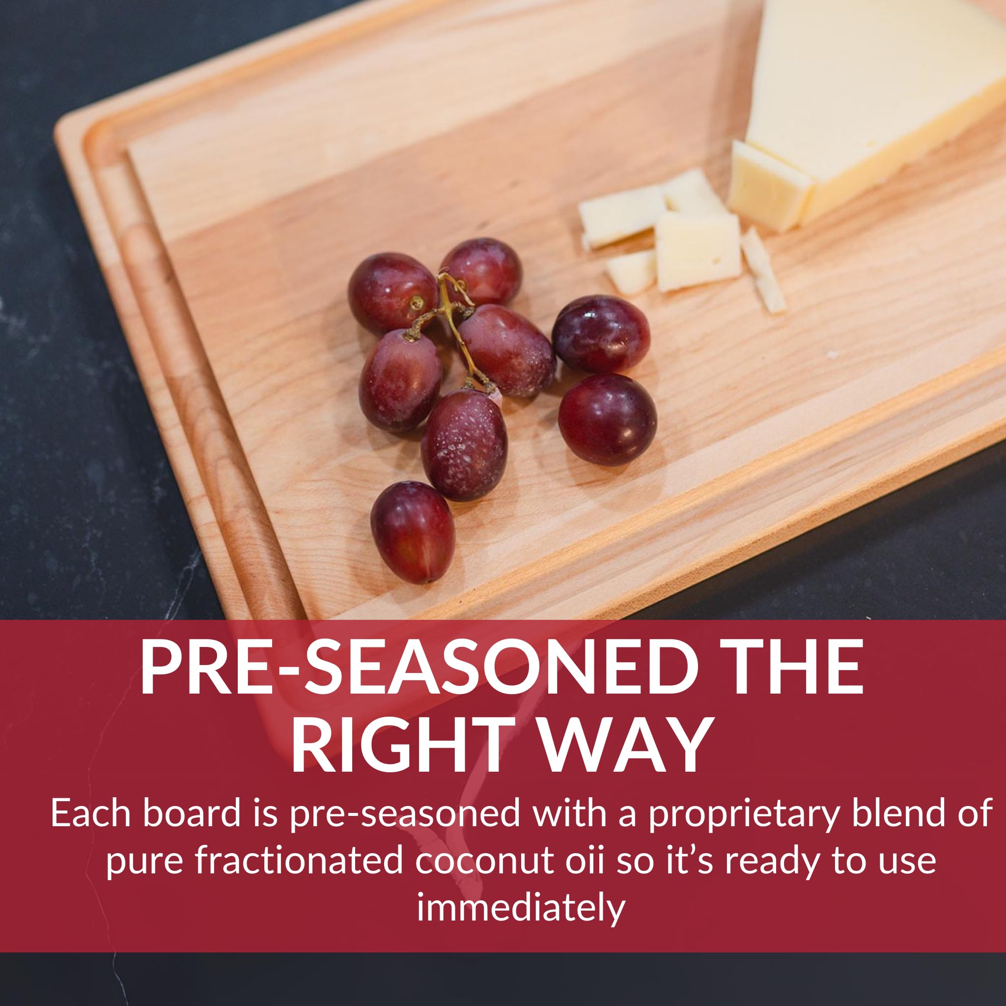 Made in USA Black Walnut Wood Cutting Board by Virginia Boys Kitchens - Butcher Block Wooden Carving Board with Juice Well made from Sustainable Hardwood (17x11): Maple Wood 20"L x 15"W