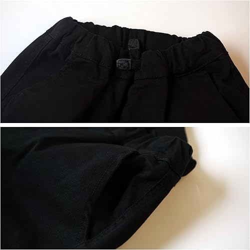 Miniatura 6 de MINI PANDA Pantalones para niños pequeños, pantalones negros para niños pequeños o niñas, pantalones de 2 piezas
