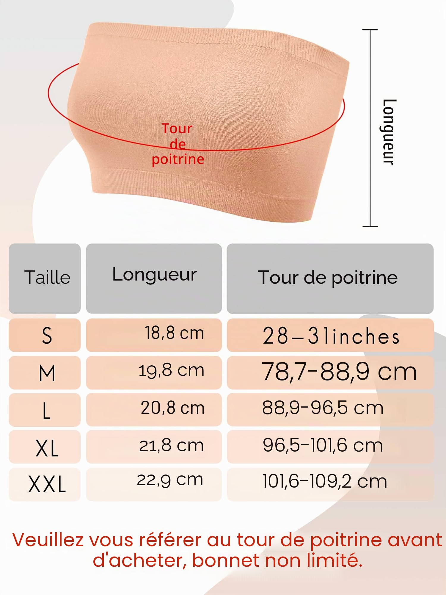 8 Pièces Soutiens-Gorge Bandeau pour Femme Bralette Tubulaire Non Rembourré Brassière sans Bretelles