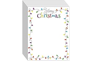 100 PCS Christmas Light Bulbs Letterhead Christmas Stationary for Printer