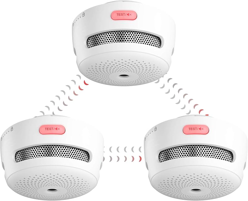 X-Sense XS01-WR Vezeték Nélküli Hálózatba Köthető Füstérzékelő - 3 db-os Szett, 85 dB, 10 Éves Élettartam, Cserélhető Elem, Fehér