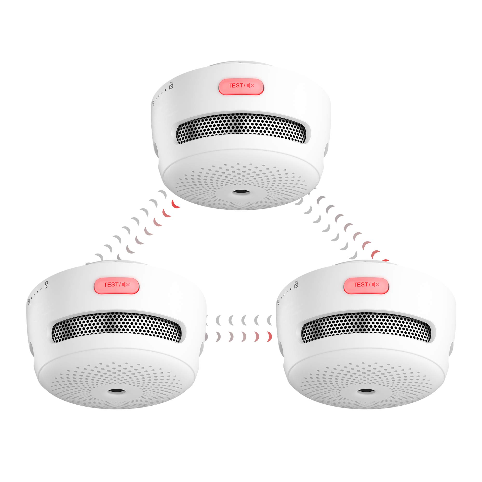 X-Sense Funkvernetzbarer Rauchmelder XS01-WR, Nicht mit Basisstation kompatibel, vernetzter Rauchwarnmelder mit 250 Meter Reichweite, Feuermelder mit austauschbarer Batterie, 3er Set
