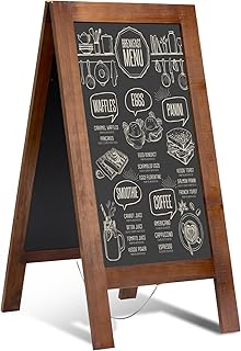 40x20 Reinforced A Frame Solid Wood Double-Sided Chalkboard Sandwich Boa...