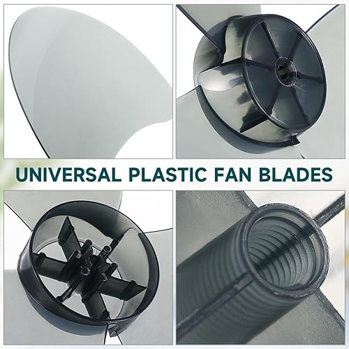 Miniatura 6 de DOITOOL Juego de aspas de ventilador de plástico universal de 3 hojas, cuchillas de ventilador de repuesto de 16 pulgadas con cubierta de tuerca,