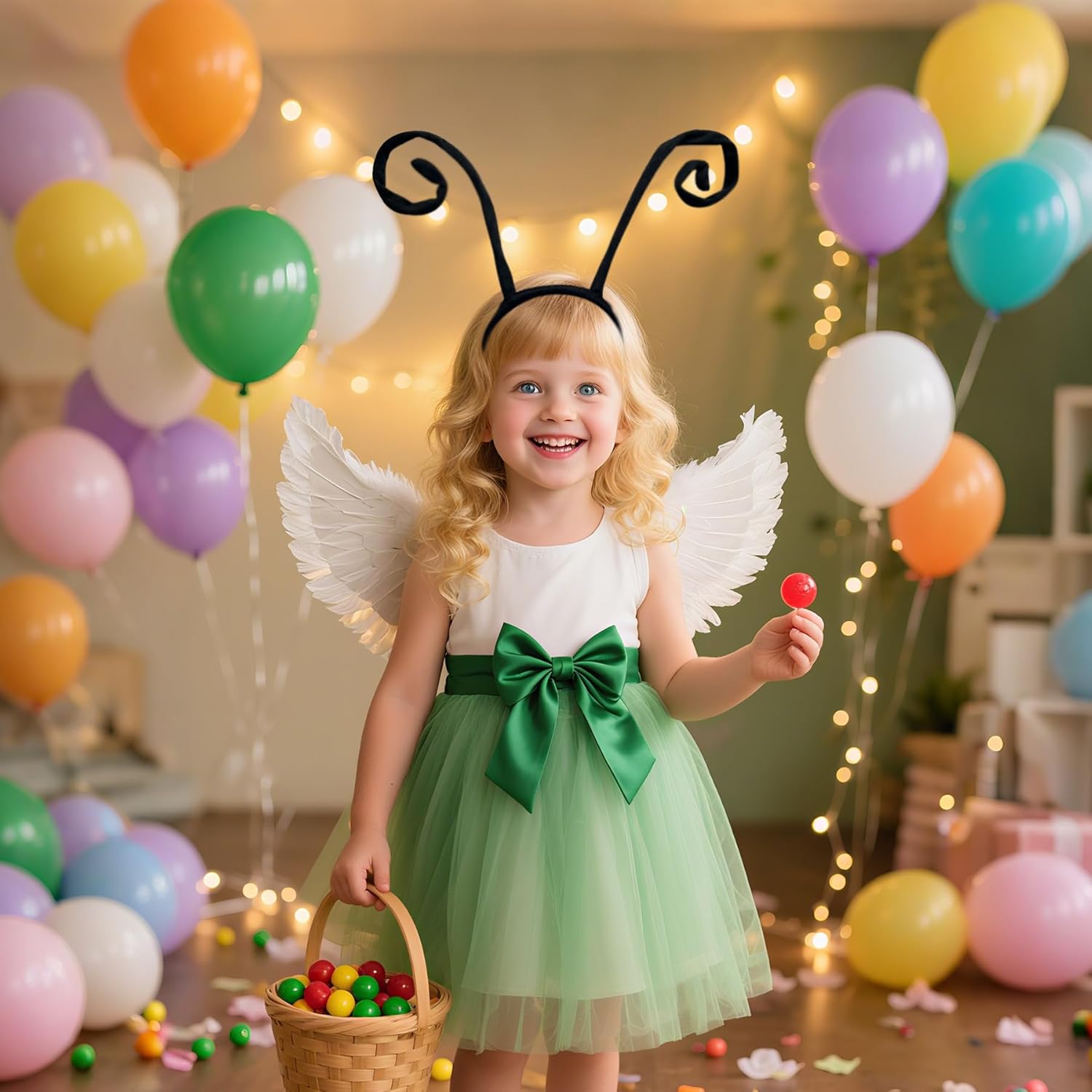 UOUYOO Butterfly Antenna Headband Ladybug Antenna headwear for costumes and accessories for girls and ladies' Halloween parties - Image 3