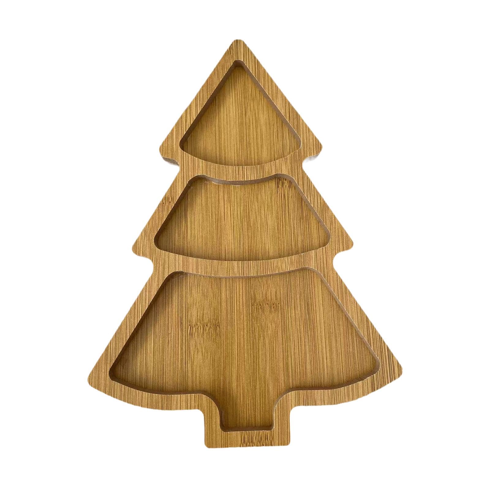 Plateau de service de Noël en bois pour apéritif festif et décoration de table de cuisine