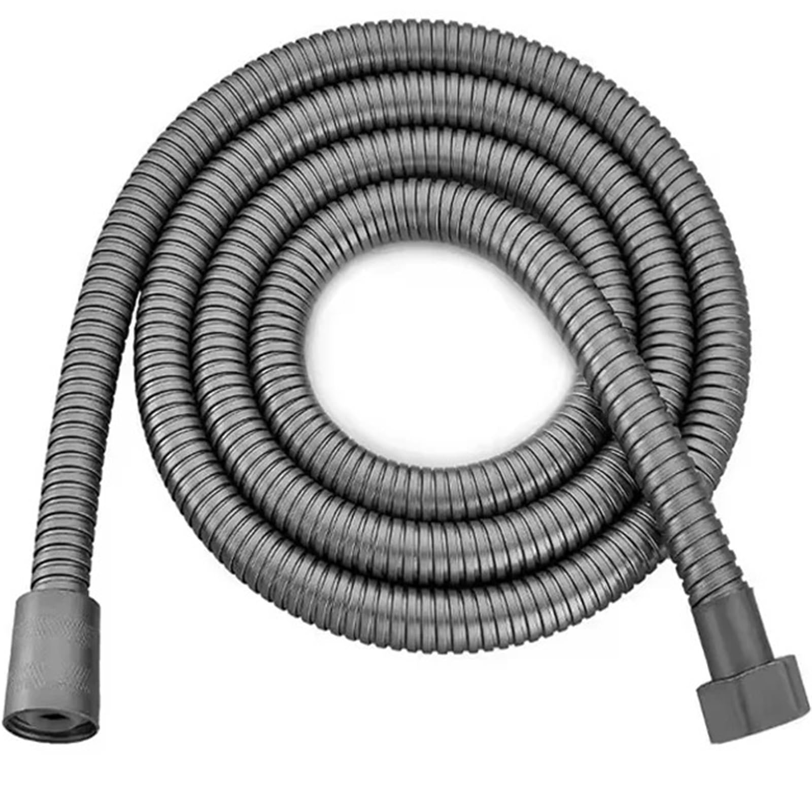 Fbanulpex Grey Universal Chrome Shower Pipe, Stainless Steel Shower Hose 1.5M/2M G1/2 Inch Multicolor(,200Cm)