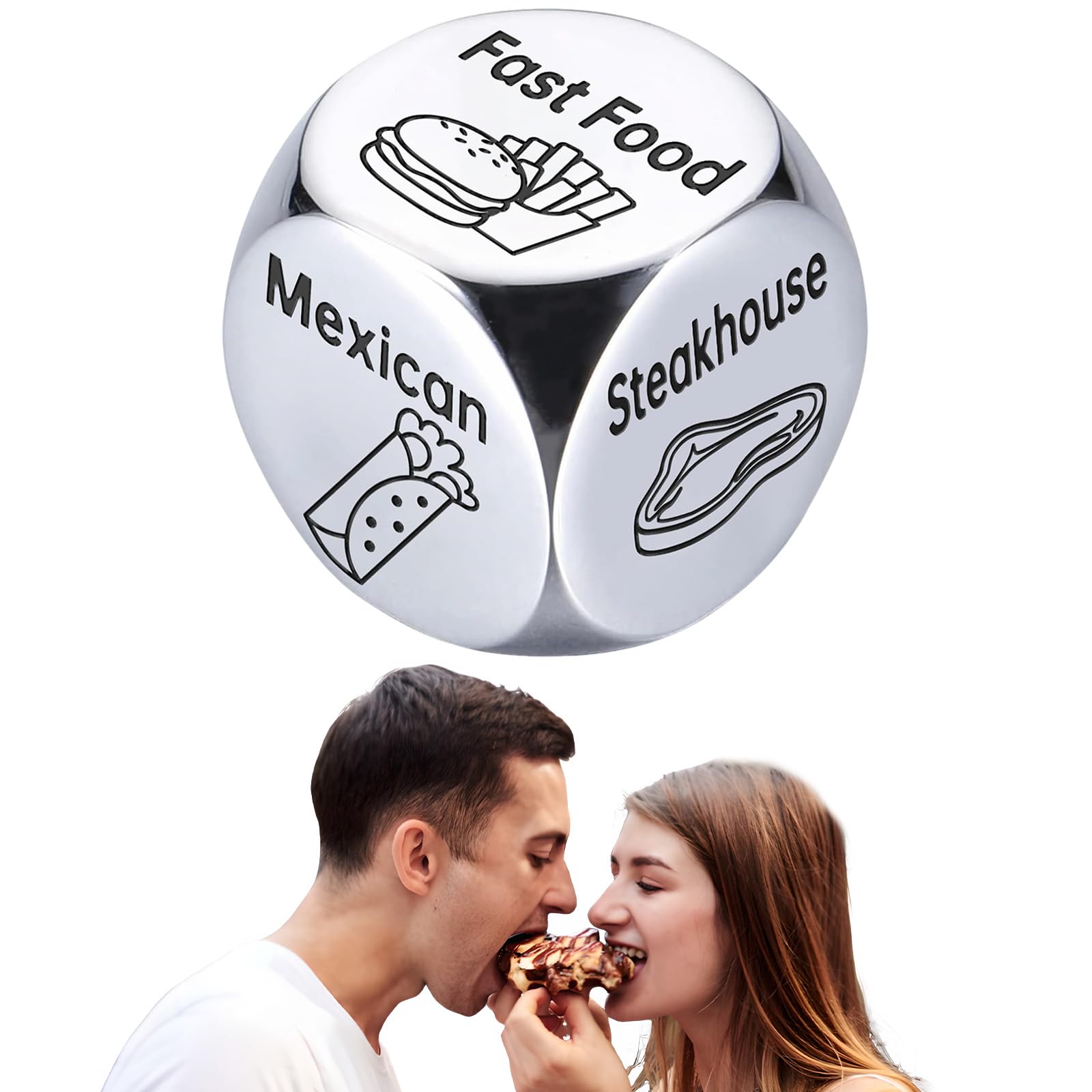 Roll The Dice Food Choice,Food Dice Decider,Valentines Day Gifts,Anniversary Date Night Gifts for Couples (Food B)