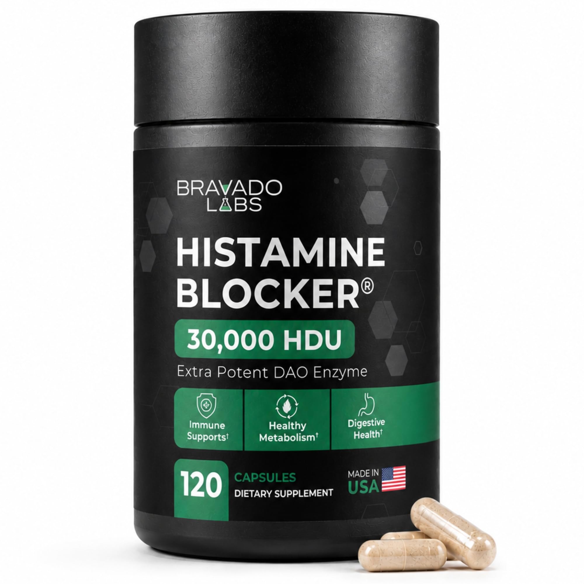 DAO Enzyme Histamine Blocker - Extra Strength 30,000 HDU Supplement