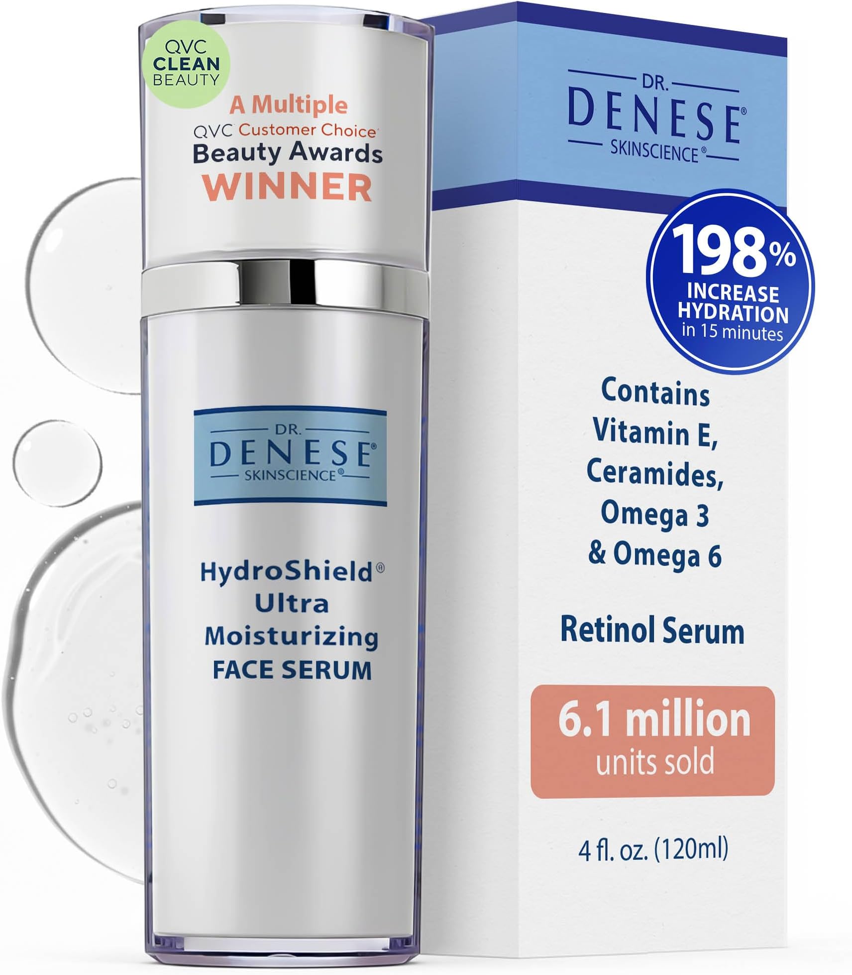 - Dr. Denese SkinScience HydroShield Retinol Serum for Face 4 oz – Dermatologist Tested Hydrating Serum, Contains Retinol and Ceramides for Deep Moisture - Cruelty Free
