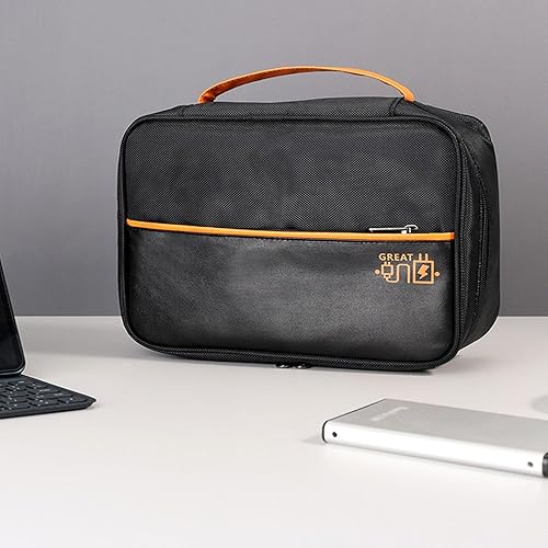 Miniatura 6 de Bolsa organizadora grande para dispositivos electrónicos, bolsa de viaje para cable de cargador USB, accesorios para ratón, teléfono SD, banco de