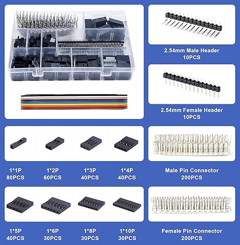 Miniatura 4 de APIOLO Dupont Kit de herramientas de prensado, 1550 conectores Dupont de 0.100 in y 460 conectores JST-XH de 0.100 in para AWG 26-18 (0.1-1 mm),