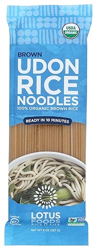 LOTUS FOODS Fideos de arroz orgánico de Udon marrón, 8 onzas