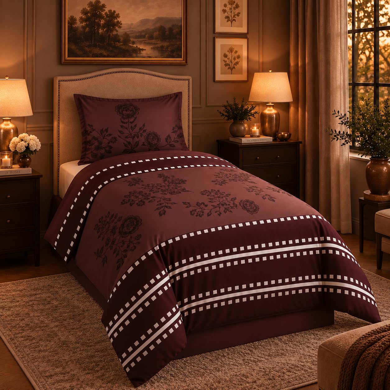 Opulent Living Single Bedding Sets, Duvet Cover, Fitted Sheet & Pillowcase