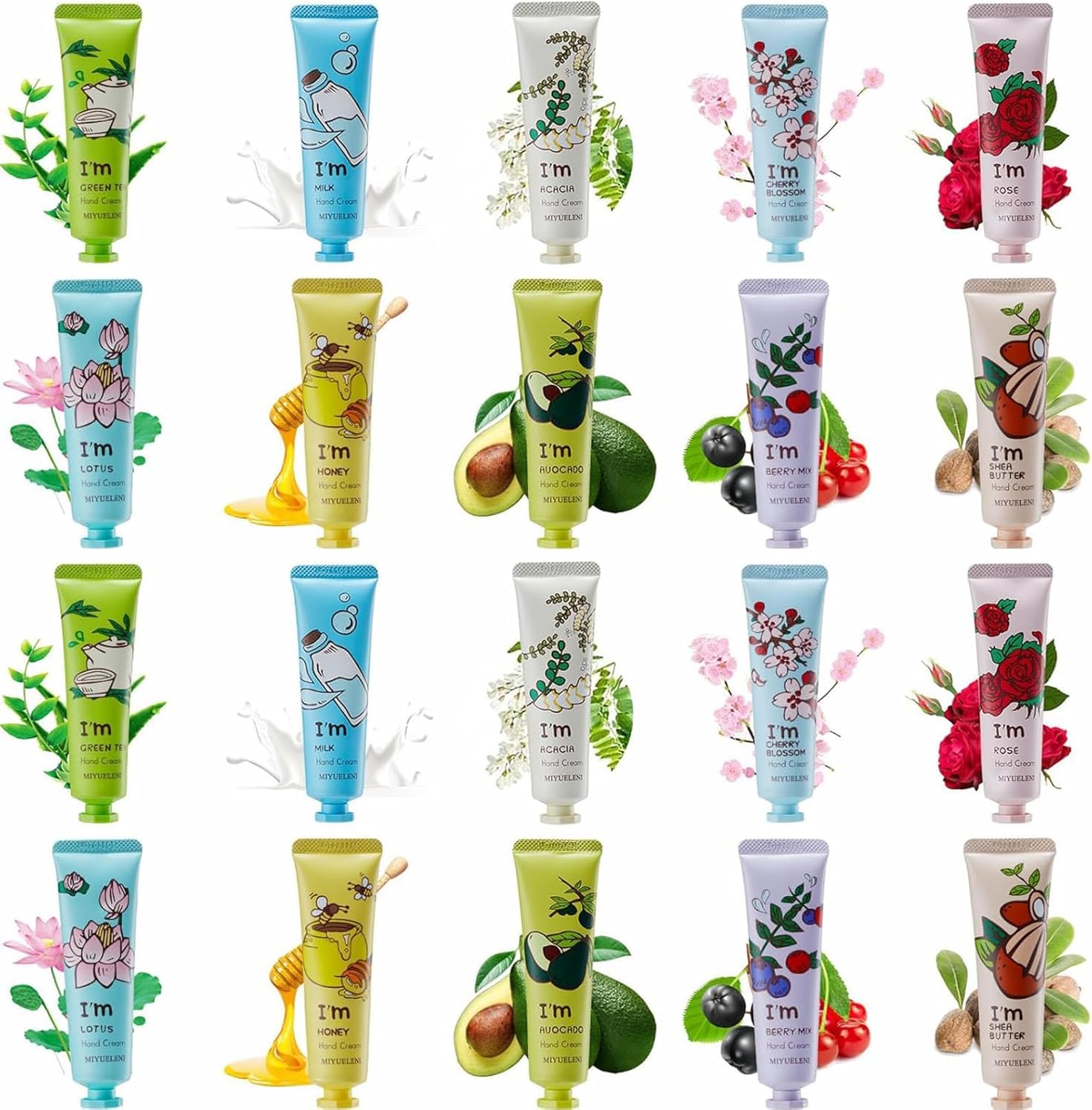 20 Pack Hand Cream Gift Set,Hand Care Cream Christmas Stocking Stuffers Gift for Women,Travel Size Hand Lotion for Dry Cracked Hands,Moisturizing Hand Lotion Set with Natural Aloe Vitamin E