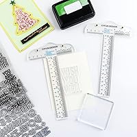 Vista 7 de 2 reglas cuadradas en T transparentes de 6 pulgadas/5.9 in, en pulgadas y métricas, regla cuadrada en T, transparente, regla en T, para manualidades