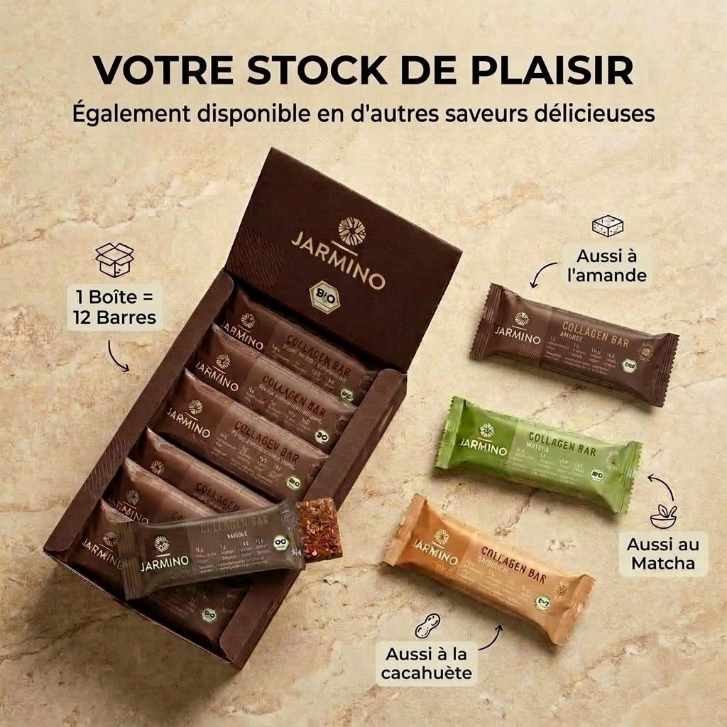 Barre de collagène High Protein Bar Brownie 12x55g - Barre protéinée High Protein Low Sugar + sans huile de palme (amande-chocolat) Barre protéinée 12 pièces