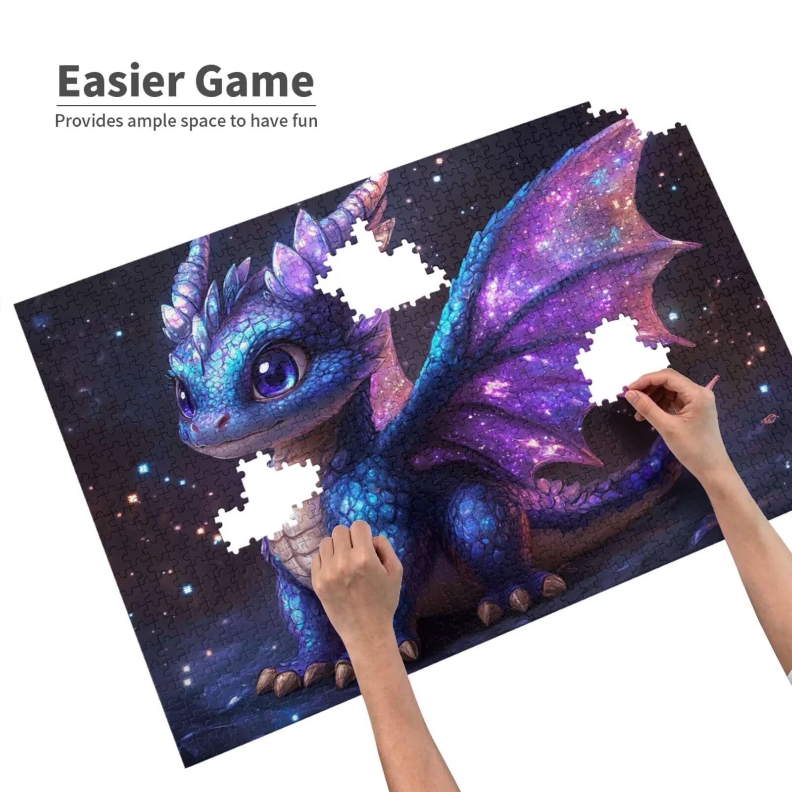 Puzzle anime, 3000 elementów, smoki, puzzle dla dorosłych, z pudełkiem na prezent, duże drewniane puzzle dla dorosłych, gra zręcznościowa dla całej rodziny, prezenty dla kobiet, 81 x 122 cm - 1272 cm