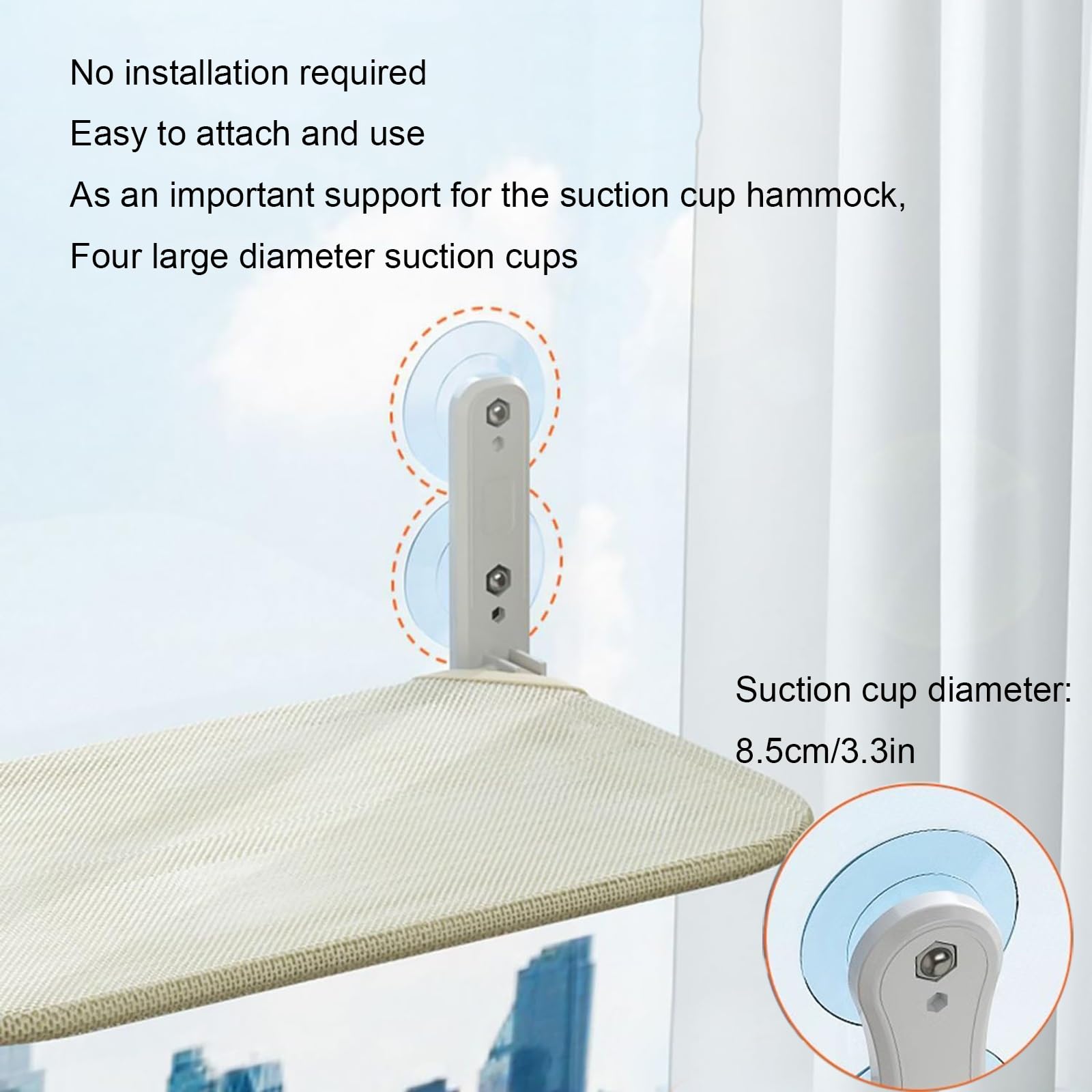 Hamaca de pared para gatos, hamaca plegable con ventosas para gatos de interior
