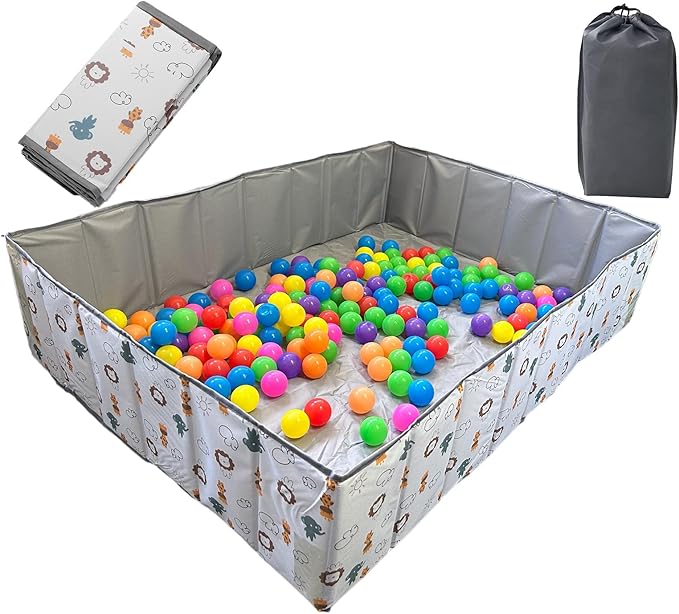 Piscina de Bolas Plegable para Bebé, Juguete Infantil, 120 x 90 x 30 cm, Bola No Incluida
