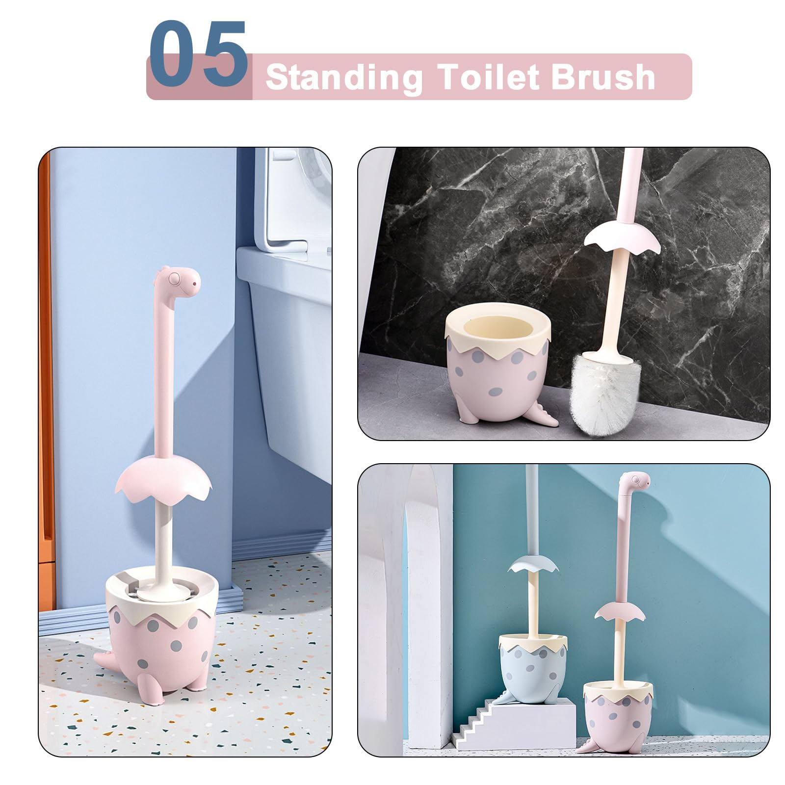 XXFLOWER Toilet Brush Dinosaur Shape,Cute Shape Sierra