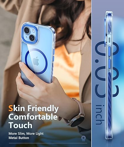 Miniatura 750 de Fntcase Funda para iPhone 15 Plus y 14 Plus de 6.7 pulgadas, magnética, a prueba de golpes de grado militar, antiamarilleo, delgada, protectora