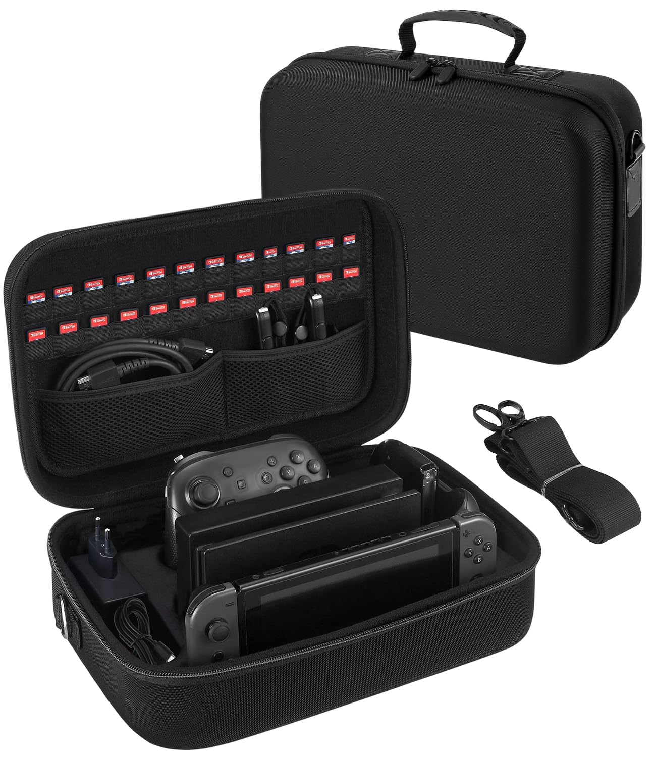 Funda Compatible con Nintendo Switch 2 2025, Estuche Protector Transporte con 24 Cartuchos de Juego, Funda para Switch 2 Switch 2 y Accesorios