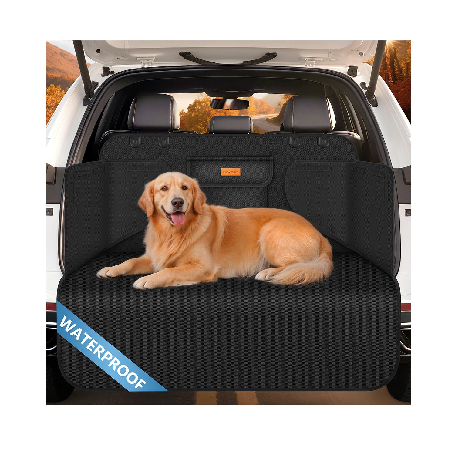 Protection Coffre Voiture Chien Universelle, Couverture Chien Auto Imperméable et Antidérapant, Protection Latérale pour Plupart Voiture, 183x104cm