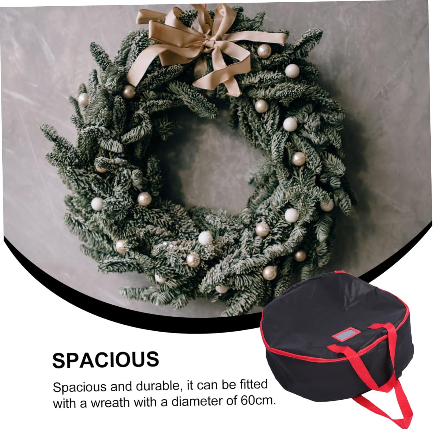 1pc Christmas Wreath Storage Bag Oxford Cloth for Christmas Garland Holiday Decor Organization for Festive Storage