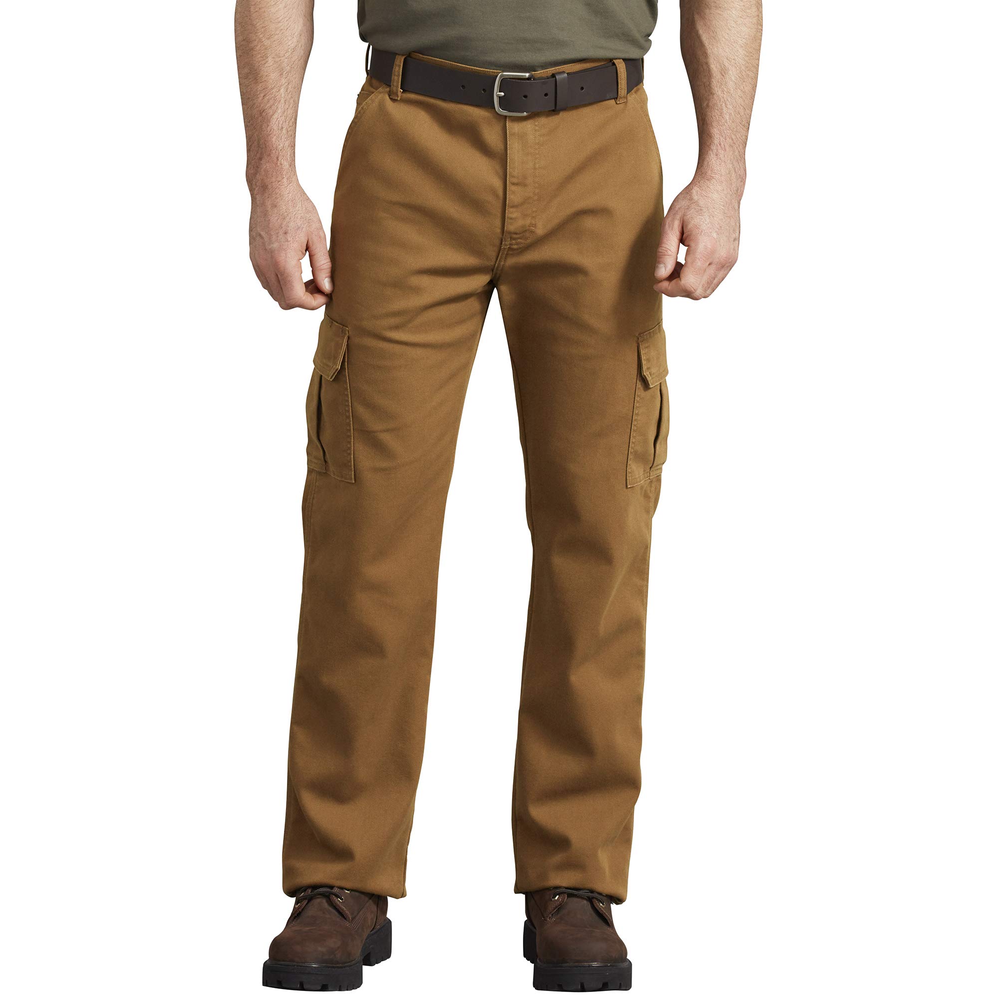 Dickies Men's Stonewashed Brown Duck Tough Max Cargo Pant Work Utility, 36W / 34L