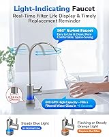 Vista 3 de Filtro de agua de ósmosis inversa E6 600GPD, sistema de filtración de agua RO sin tanque de 9 etapas, 2.5 1 puro para drenar, debajo del fregadero