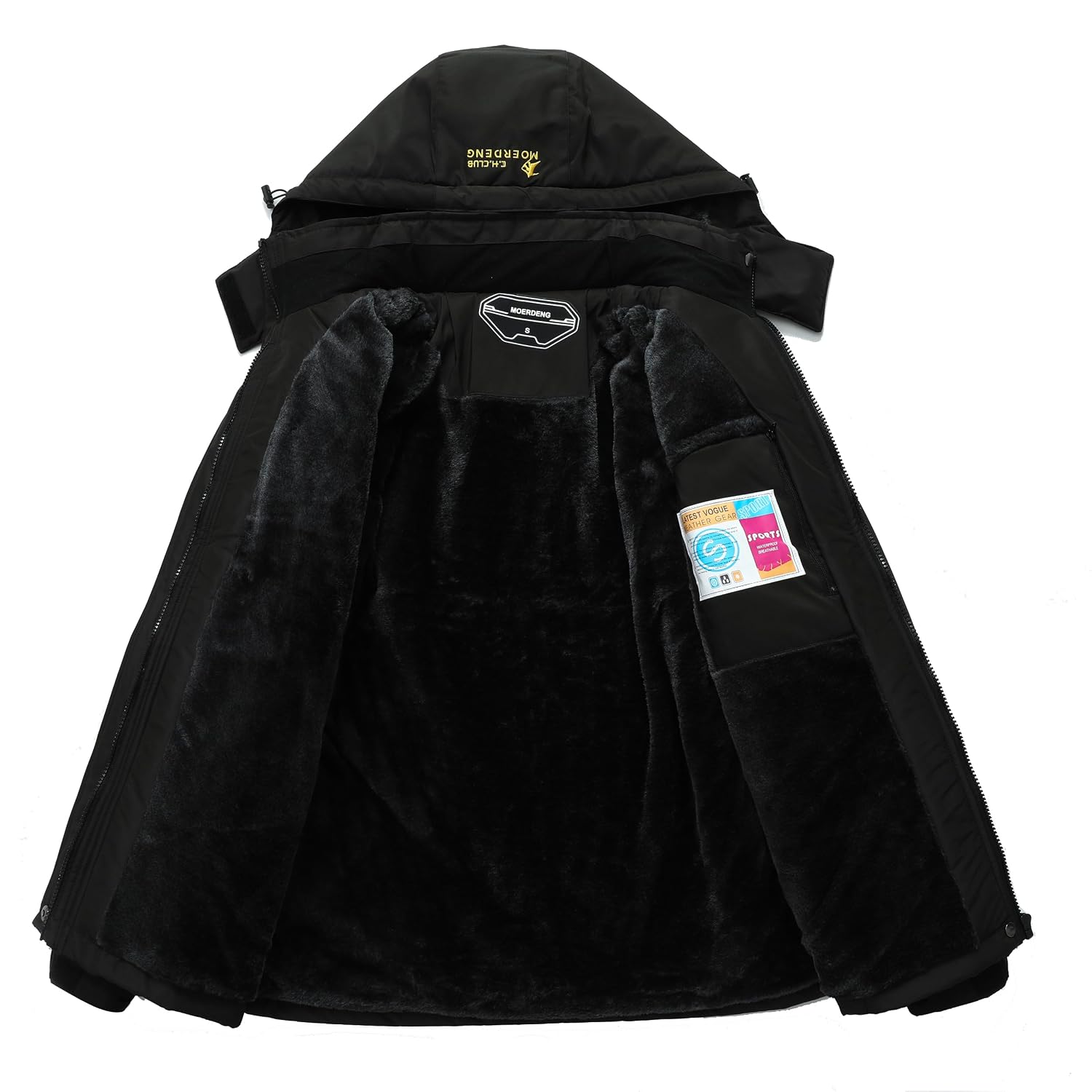 MOERDENG Waterproof Ski Jacket, Hooded Snow Coat - Image 3