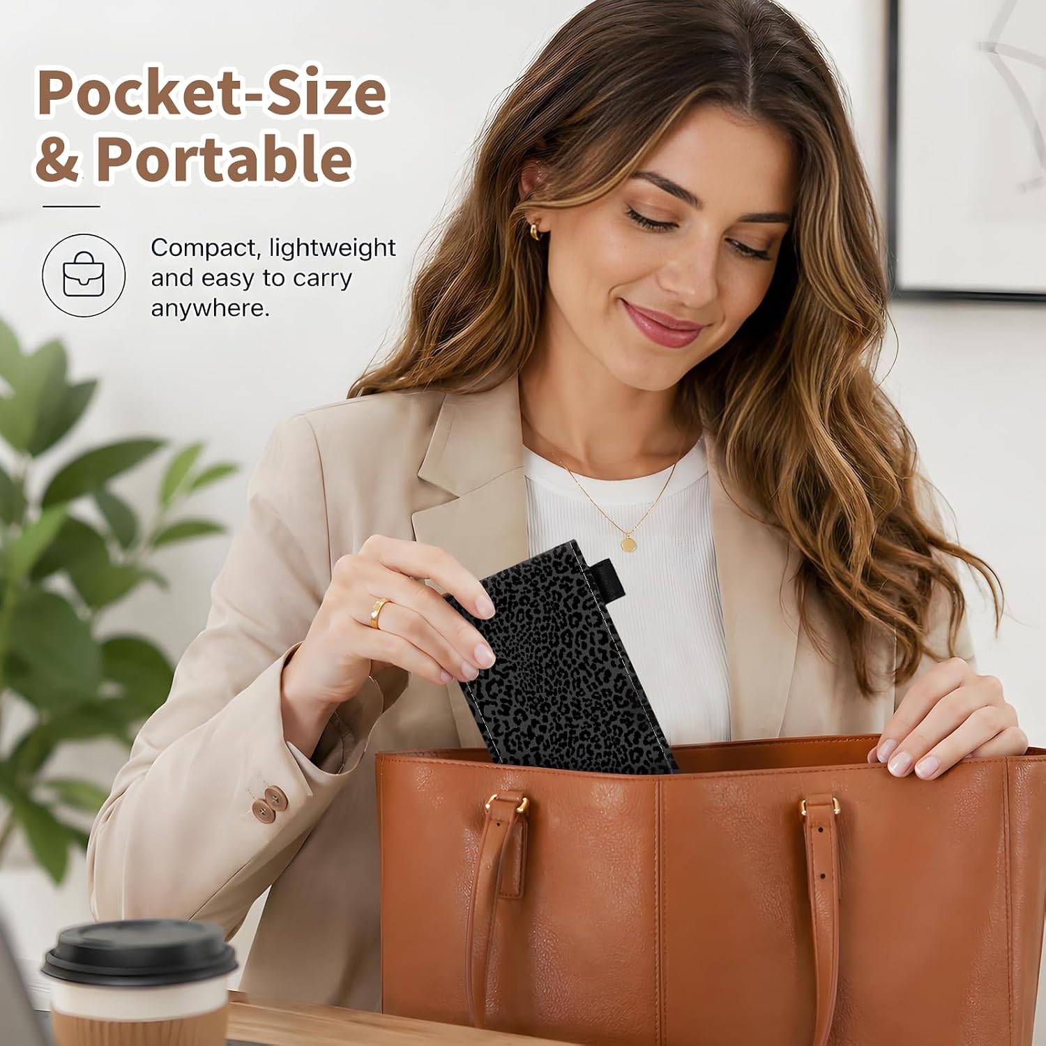 AMBOJ Leather Notepad Holder with Replaceable Refill Pages, Portable Pocket Notebook Cover with Beautiful Pattern, Small Memo Pad for Daily Notes, Lists, Meetings and Office Use, Black Leopard Pattern image 5