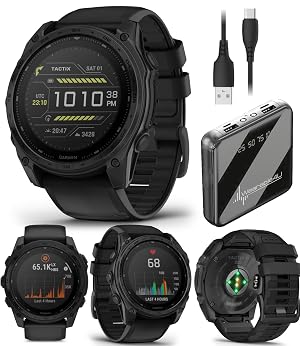 Garmin Tactix 8 51mm Solar Elite Titanium Bezel Sapphire Lens Premium Tactical GPS Smartwatch Includes Applied Ballistics Ultralight