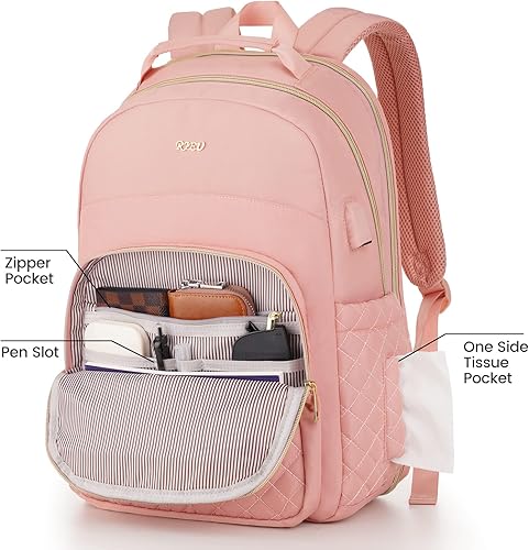 Miniatura 3 de Mochila escolar para niñas, bonita mochila para mujeres con compartimento para laptop, mochila para adolescentes para viajes universitarios y