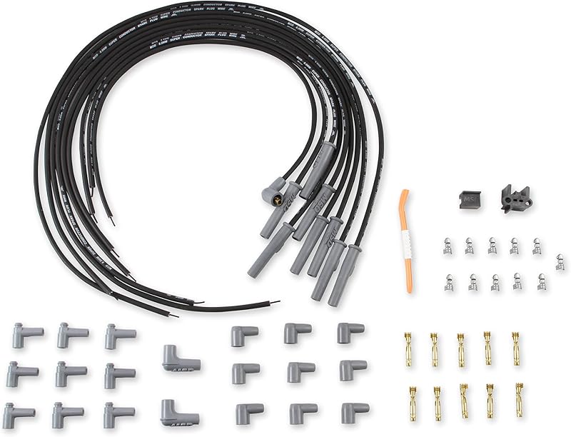 Jogo de cabos de vela MSD 31193 Super Conductor 8,5 mm preto para motor V8 – 1 conjunto