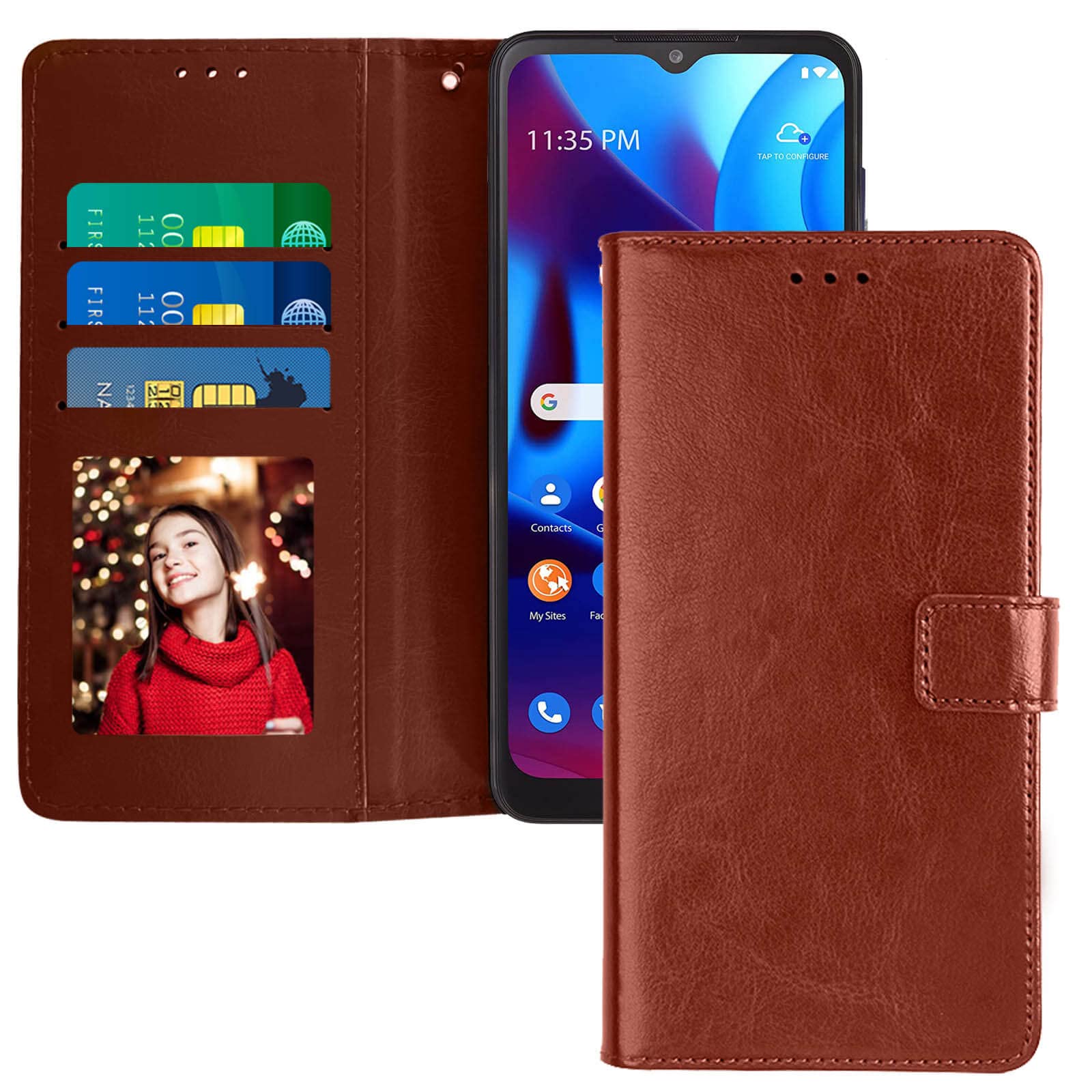 Casefisher Leather Flip Cover for Realme X2 Pro (Flexible, Shock Proof  Hand Stitched Leather Finish Back Cover Case Card Pockets Wallet Stand - Main Image